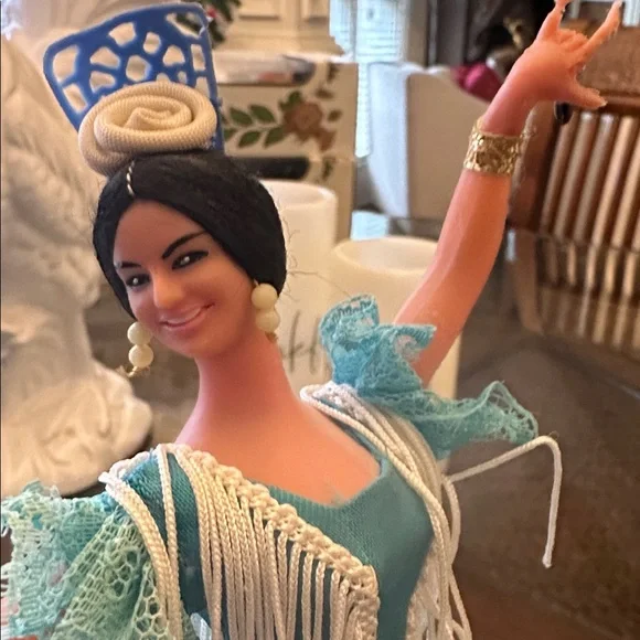 MARINA Turquoise Flamenco Dancer Collectable Doll - Picture 3 of 5